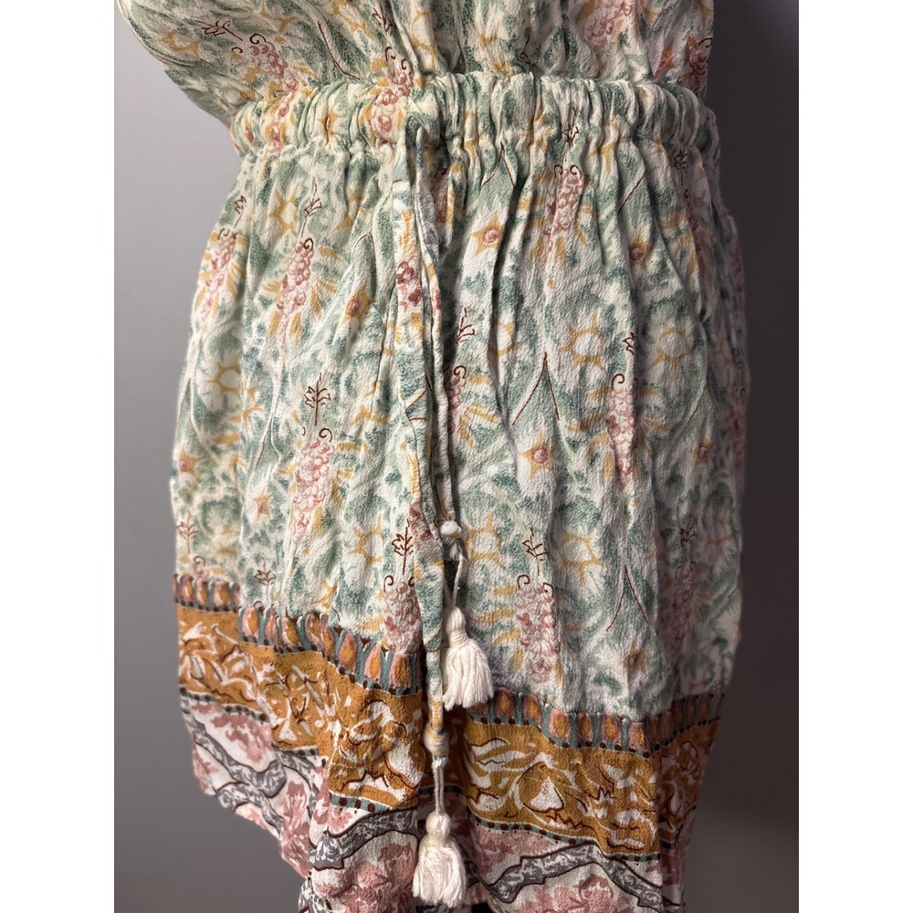 Faithfull The Brand Floral Halter Romper Backless Boho Tassel High Neck Medium - Picture 4 of 8